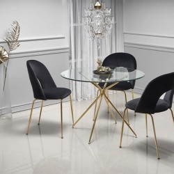Луксозен трапезен комплект BM-Rondo 1 + 4 стола КH385 - Комплекти маси и столове