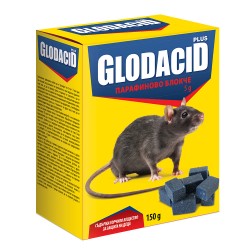 Отрова Glodacid Plus, парафиново блокче за мишки и плъхове, 150 гр. - Аксесоари за градина