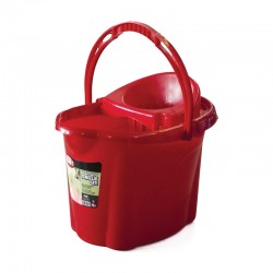 Planet Кофа, пластмасова, овална, с изстисквач, 12 L, червена - Продукти за баня и WC