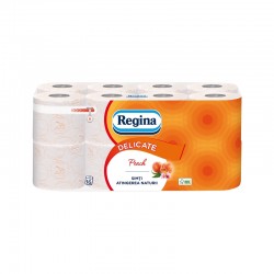 Regina Тоалетна хартия Peach, целулоза, трипластова, 135 къса, 16 броя - Продукти за баня и WC