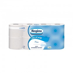 Regina Тоалетна хартия Pure, целулоза, трипластова, 135 къса, 8 броя - Продукти за баня и WC