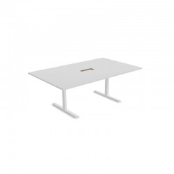 Narbutas Заседателна маса T-Easy, 2000x1200x740 mm, бял меламин, бял метал, крак тип I - Комплекти Мебели