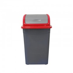 Planet Кош за отпадъци, люлеещ, пластмасов, с червен капак, 50 L - Кухненски аксесоари и прибори