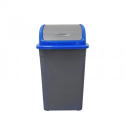 Planet Кош за отпадъци, люлеещ, пластмасов, със син капак, 50 L - Кухненски аксесоари и прибори