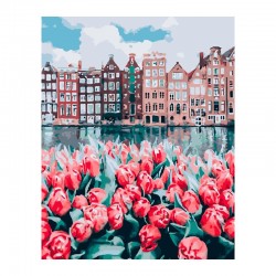 Foska Комплект рисуване по номера Амстердам, 40 x 50 cm - Декорация