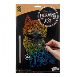 Grafix Комплект за издраскване Котка, А4, цветен - Декорация