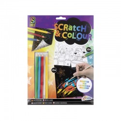 Grafix Комплект за издраскване и оцветяване, А4, 15 листа - Декорация