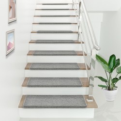 Step mats set of 15 rectangular light grey - Изтривалки и Поставки за чадъри