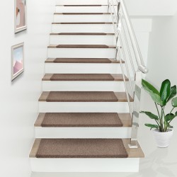 Step mats set of 15 rectangular dark brown - Изтривалки и Поставки за чадъри