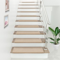 Step mats set of 15 rectangular beige - Изтривалки и Поставки за чадъри