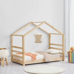 Детско легло от борово дърво, естествено дърво 160x80cm - Мебели за детска стая