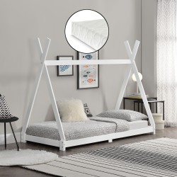 Кошара Höri, размери 90x200см, с матрак от студена пяна, Бял цвят - Мебели за детска стая