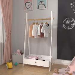 Детски гардероб Laxe, размери 126x73x43 см,  Бял цвят - Гардероби