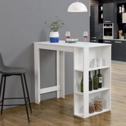 Bar counter Danderyd 120x60x106 cm with 3 Shelves White - Столове