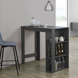 Bar counter Danderyd 120x60x106 cm with 3 shelves Dark Grey - Столове