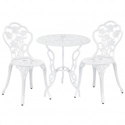 ГрадинскиКомплект маса с 2 стола , дизайн shabby chic Ø 60cm x 67 cm, ковано желязо, Бял - Sonata G