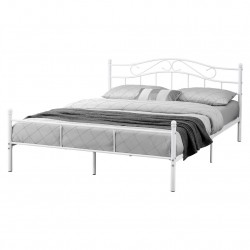 Двойно легло с метална рамка  - Бяло, 200 x 140 см - Sonata G
