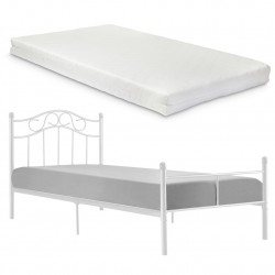 Двойно легло с метална рамка - Бяло - 200 x 120см с матрак - Sonata G