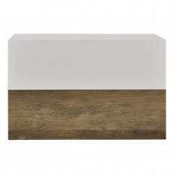 2 броя нощни шкафчета за стенен монтаж с едно чекмедже Дърво/Бял мат, 46x30x15cm - Нощни шкафчета