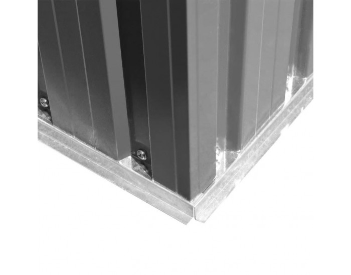 Sonata Градинска барака за съхранение, сив метал, 257x205x178 см -