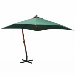 Sonata Висящ чадър за слънце, 300x300 см, дървен прът, зелен - Сенници и Чадъри