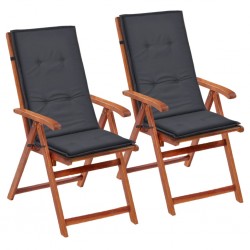 Sonata Възглавници за градински столове, 2 бр, антрацит, 120x50х3 см - Възглавници