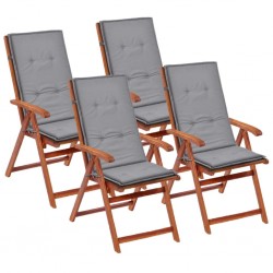 Sonata Възглавници за градински столове, 4 бр, сиви, 120x50х3 см - Възглавници