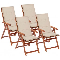 Sonata Възглавници за градински столове, 4 бр, кремави, 120x50х3 см - Възглавници