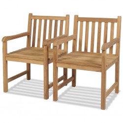 Sonata Градински столове, 2 бр, тикова дървесина масив - Градински столове