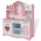 Sonata Детска играчка - Кухня, дърво, 82x30x100 см, розово и бяло -