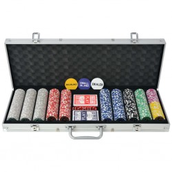 Sonata Покер комплект с 500 лазерни чипа, алуминий - Спортни Игри