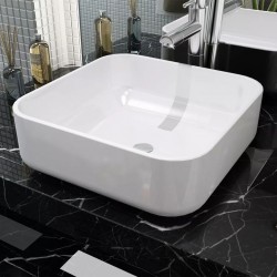 Sonata Керамична мивка, квадратна, бяла, 38x38х13,5 см - Мивки и Смесители