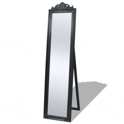 Sonata Свободностоящо огледало, бароков стил 160х40 см, черно - Огледала