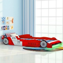 Sonata Детско легло “състезателна кола“, LED лента, 90x200 cм, червено - Мебели за детска стая