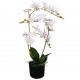 Sonata Изкуствено растение орхидея със саксия, 65 см, бяло -