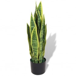 Sonata Изкуствено растение сансевиера със саксия, 65 см, зелено - Изкуствени цветя