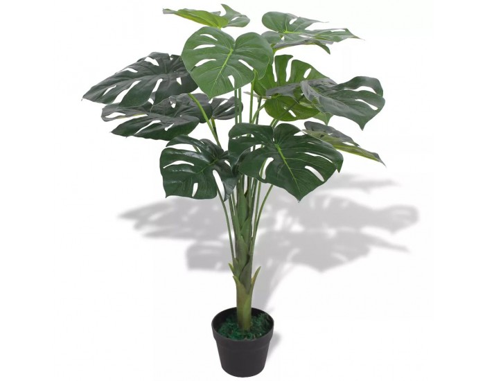 Sonata Изкуствено растение монстера със саксия, 70 см, зелено -