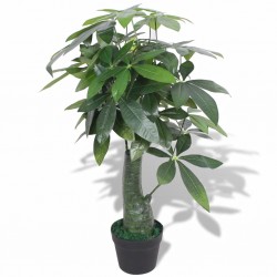 Sonata Изкуствено растение пахира със саксия, 85 см, зелено - Изкуствени цветя