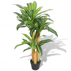 Sonata Изкуствено растение драцена със саксия, 100 см, зелено - Изкуствени цветя