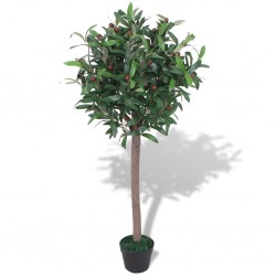 Sonata Изкуствено растение лавър със саксия, 120 см, зелено - Изкуствени цветя