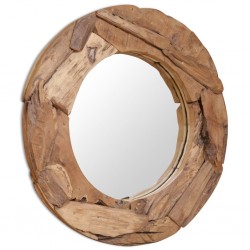 Sonata Декоративно огледало, тиково дърво, 80 см, кръгло - Огледала