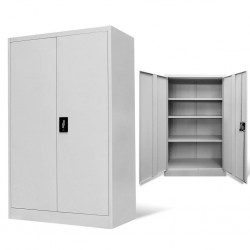 Sonata Офис шкаф, 90x40x140 см, стомана, сив - Мебели от метал
