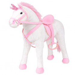 Sonata Плюшен еднорог за езда, бяло и розово, XXL - Детски играчки