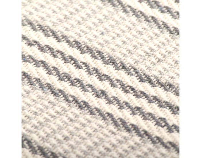 Sonata Декоративно одеяло, памук, ивици, 125x150 см, сиво и бяло -