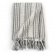 Sonata Декоративно одеяло, памук, ивици, 125x150 см, сиво и бяло -
