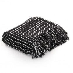 Sonata Декоративно одеяло, памук, каре, 220x250 см, черно - Спално бельо