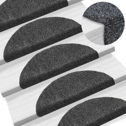 Sonata Самозалепващи стелки за стъпала, 15 бр, 54x16x4 см, тъмносиви - Килими, Мокети и Подложки