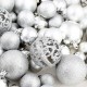 Sonata Комплект коледни топки от 100 части, 6 см, сребро -