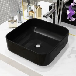 Sonata Керамична мивка, квадратна, черна, 38x38х13,5 см - Мивки и Смесители