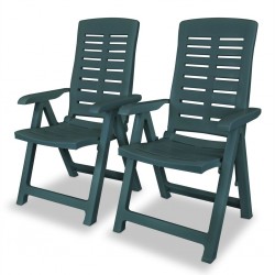 Sonata Градински столове, регулируеми, 2 бр, пластмаса, зелени - Градински столове